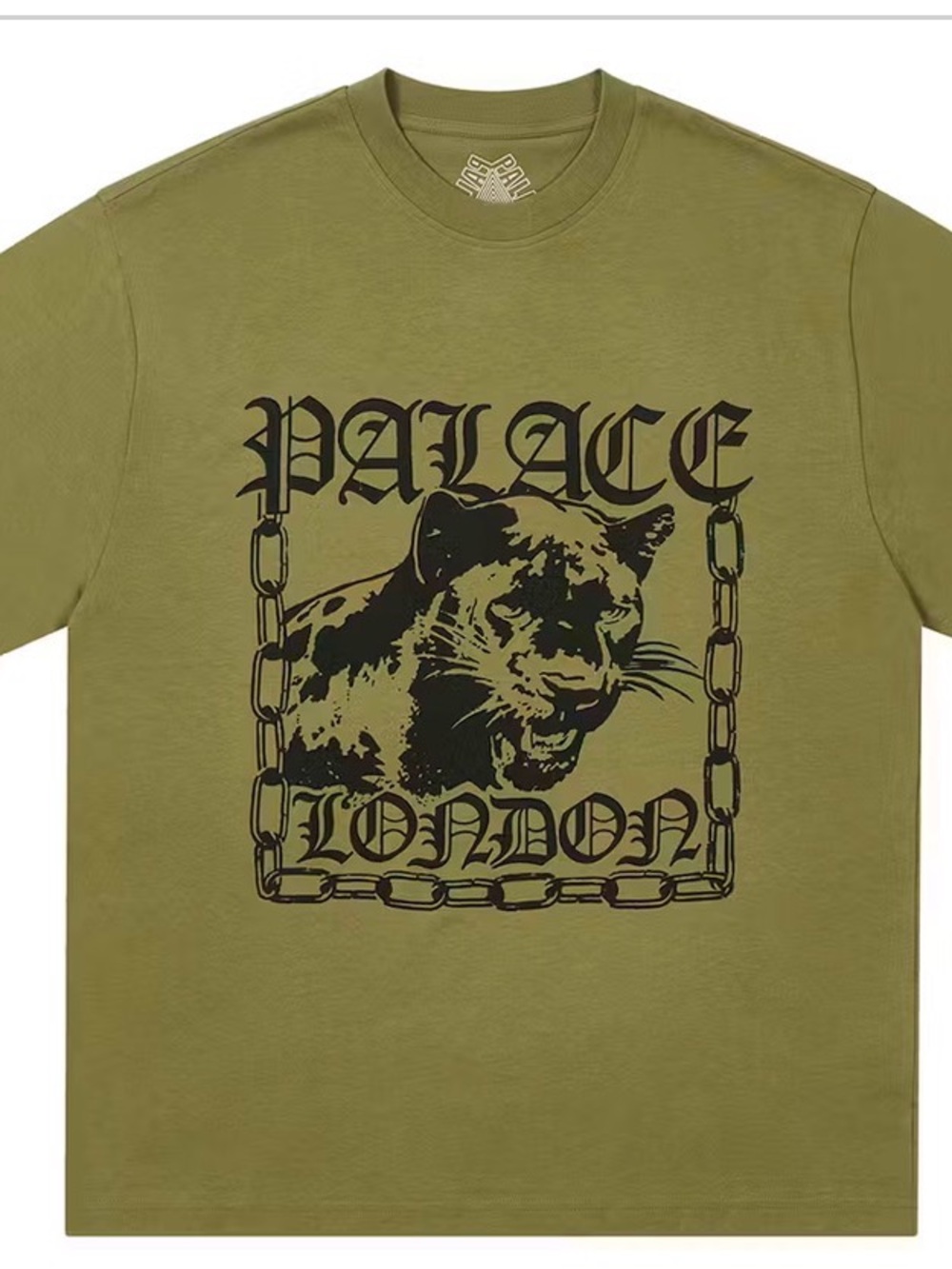 PALACE Olive Green Tee with Black Panther Graphic
